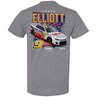 T-shirt de voiture UniFirst la Collection Hendrick Motorsports Team Heather Gray Chase Elliott pour hommes