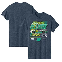 T-shirt rétro pour homme de la collection Hendrick Motorsports Team, bleu marine chiné, Chase Elliott UniFirst Darlington