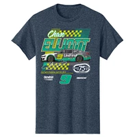 T-shirt rétro pour homme de la collection Hendrick Motorsports Team, bleu marine chiné, Chase Elliott UniFirst Darlington