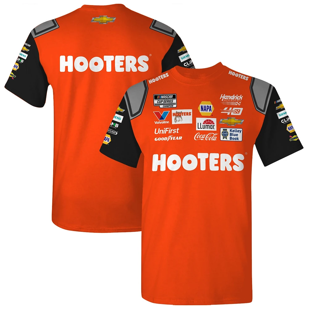 Men's Hendrick Motorsports Team Collection  Orange/Black Chase Elliott Hooters Uniform T-Shirt