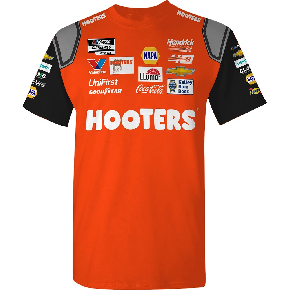 T-shirt uniforme pour hommes Hendrick Motorsports Team Collection orange/noir Chase Elliott Hooters