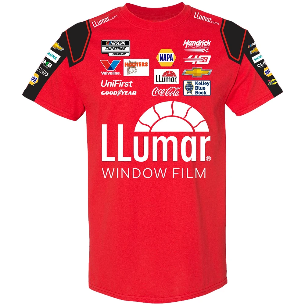 Men's Hendrick Motorsports Team Collection  Red/Black Chase Elliott Llumar Uniform T-Shirt