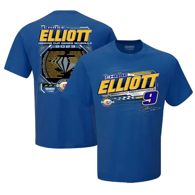 Chase Elliott Hendrick Motorsports Team Collection 2023 NASCAR Cup Series Schedule T-Shirt - Royal