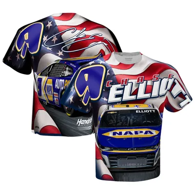 Chase Elliott Hendrick Motorsports Team Collection Sublimated Patriotic T-Shirt - White