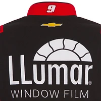 Men's JH Design Black/Red Chase Elliott Llumar Full-Snap Twill Uniform Jacket