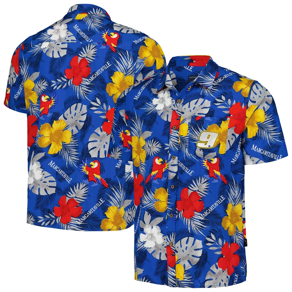 Men's Margaritaville Royal Chase Elliott Island Life Floral Party Full-Button Shirt