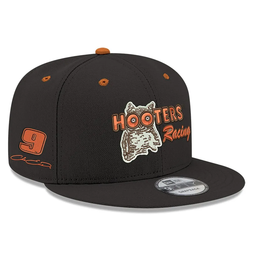 Lids Chase Elliott New Era 9FIFTY Hooters Snapback Adjustable Hat - Black