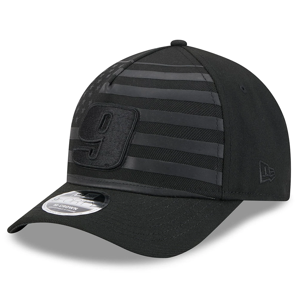 Casquette ajustable New Era Chase Elliott American Flag 9FORTY M-Crown A-Frame pour homme noire