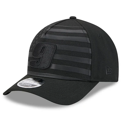 Casquette ajustable New Era Chase Elliott American Flag 9FORTY M-Crown A-Frame pour homme noire