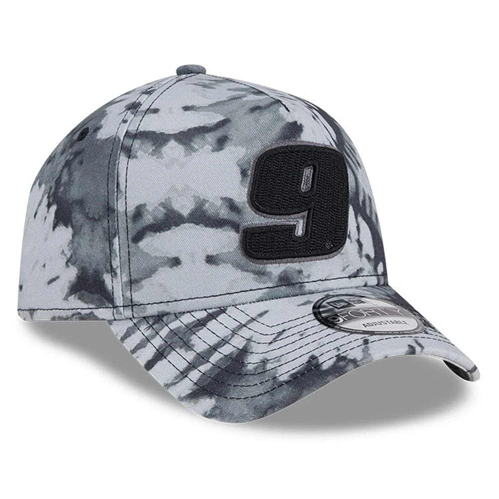 Casquette réglable noire Chase Elliott Victory Burnout 9FORTY New Era pour hommes