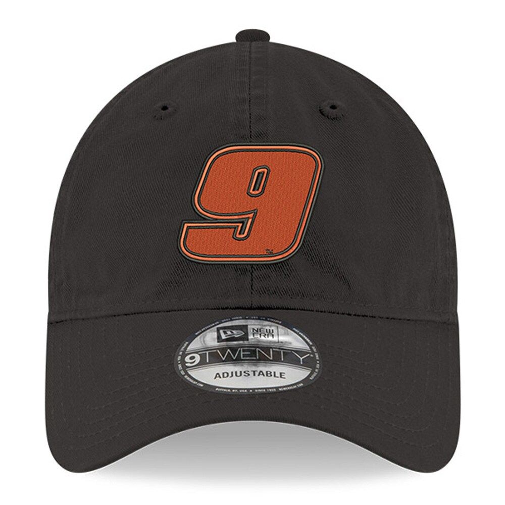 Men's New Era Black Chase Elliott Washed 9TWENTY Adjustable Hat