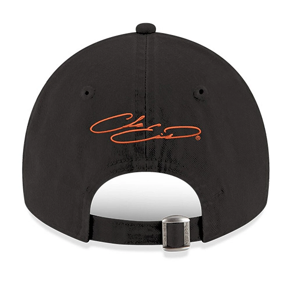 Men's New Era Black Chase Elliott Washed 9TWENTY Adjustable Hat