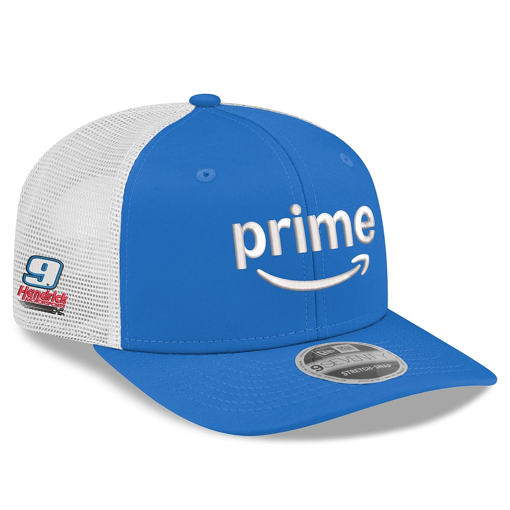 Men's New Era Blue/White Chase Elliott Amazon Prime 9SEVENTY Adjustable Hat