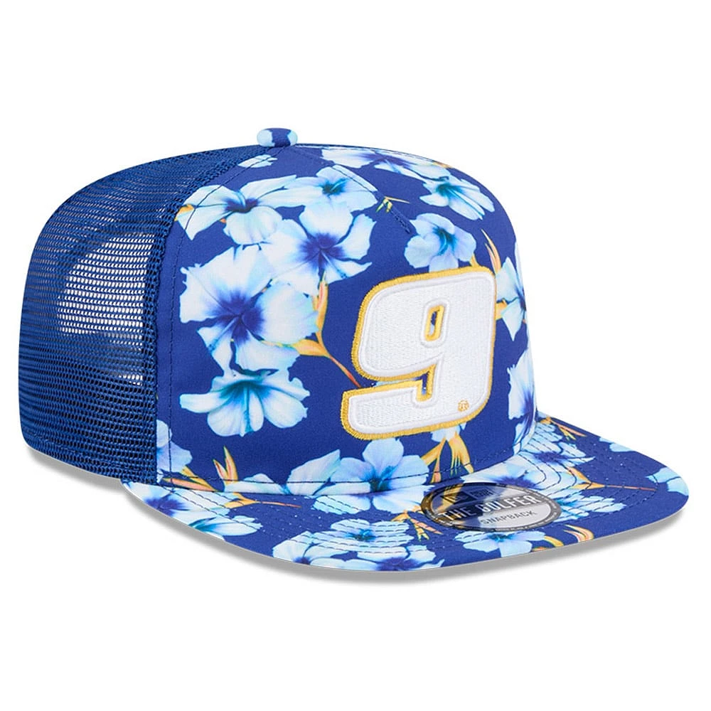 Men's New Era Blue Chase Elliott  Adventure Pattern Golfer Adjustable Hat