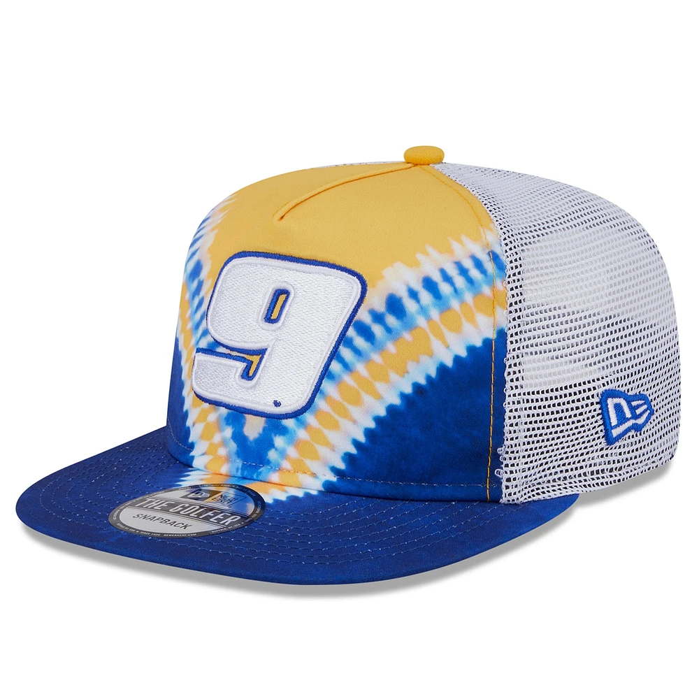 Men's New Era Blue Chase Elliott  Golfer Tie-Dye Snapback Hat