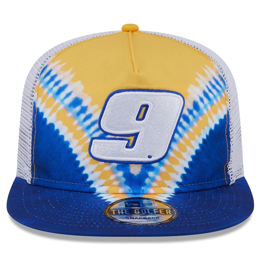 Men's New Era Blue Chase Elliott  Golfer Tie-Dye Snapback Hat