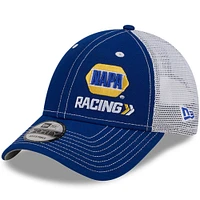 Casquette ajustable Chase Elliott NAPA 9FORTY Trucker New Era pour hommes, bleu royal/blanc