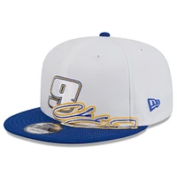 Men's New Era White/Blue Chase Elliott  9FIFTY Snapback Hat