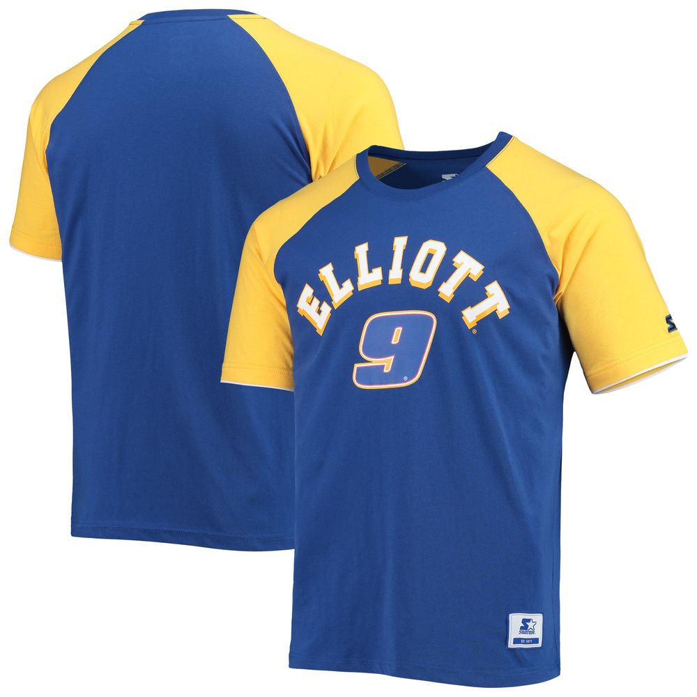 Men's Starter Royal/Gold Chase Elliott The Catcher Raglan T-Shirt