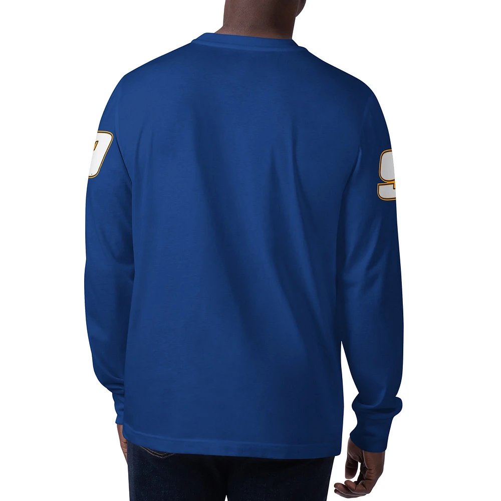 Men's Starter Royal Chase Elliott Clutch Hit Graphic Long Sleeve T-Shirt