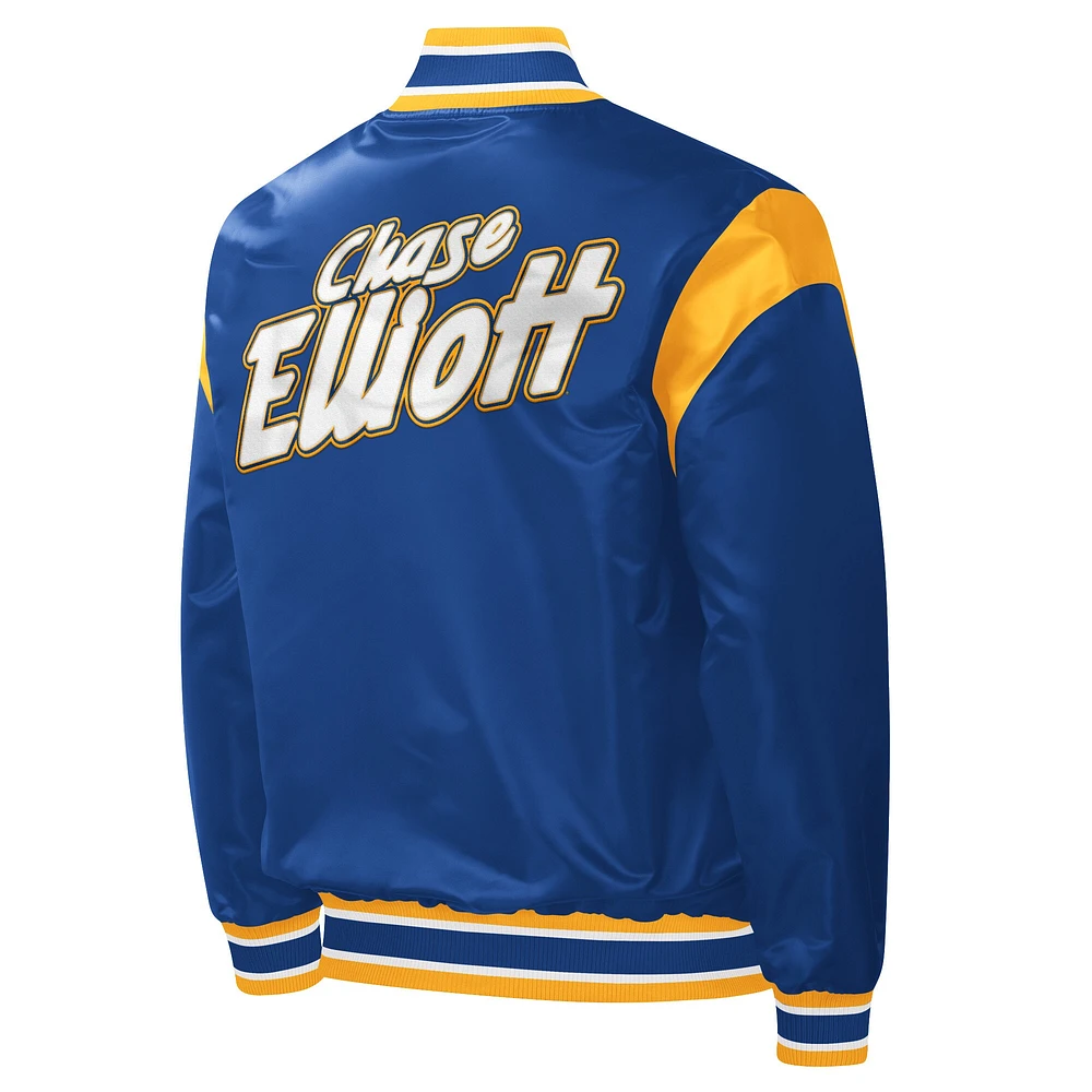 Men's Starter Royal Chase Elliott Force Play Full-Snap Varsity Jacket