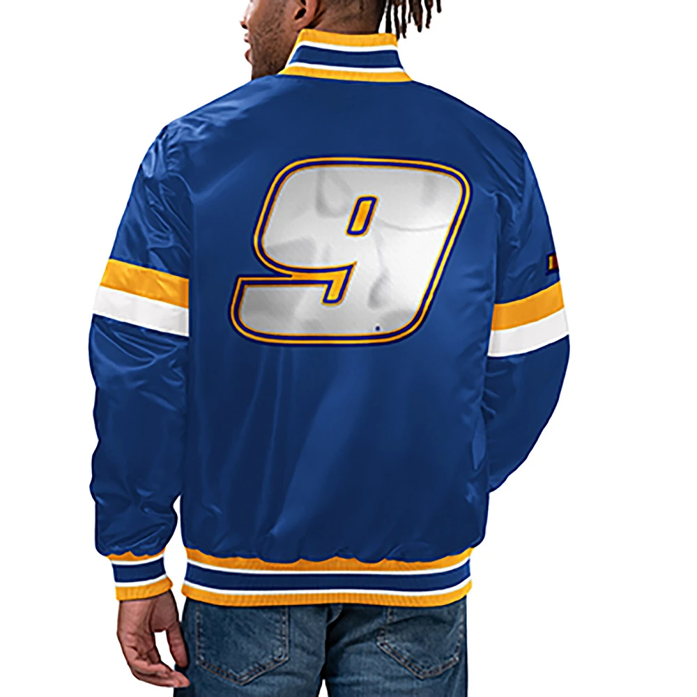 Veste universitaire à bouton-pression Starter Royal Chase Elliott Home Game pour hommes