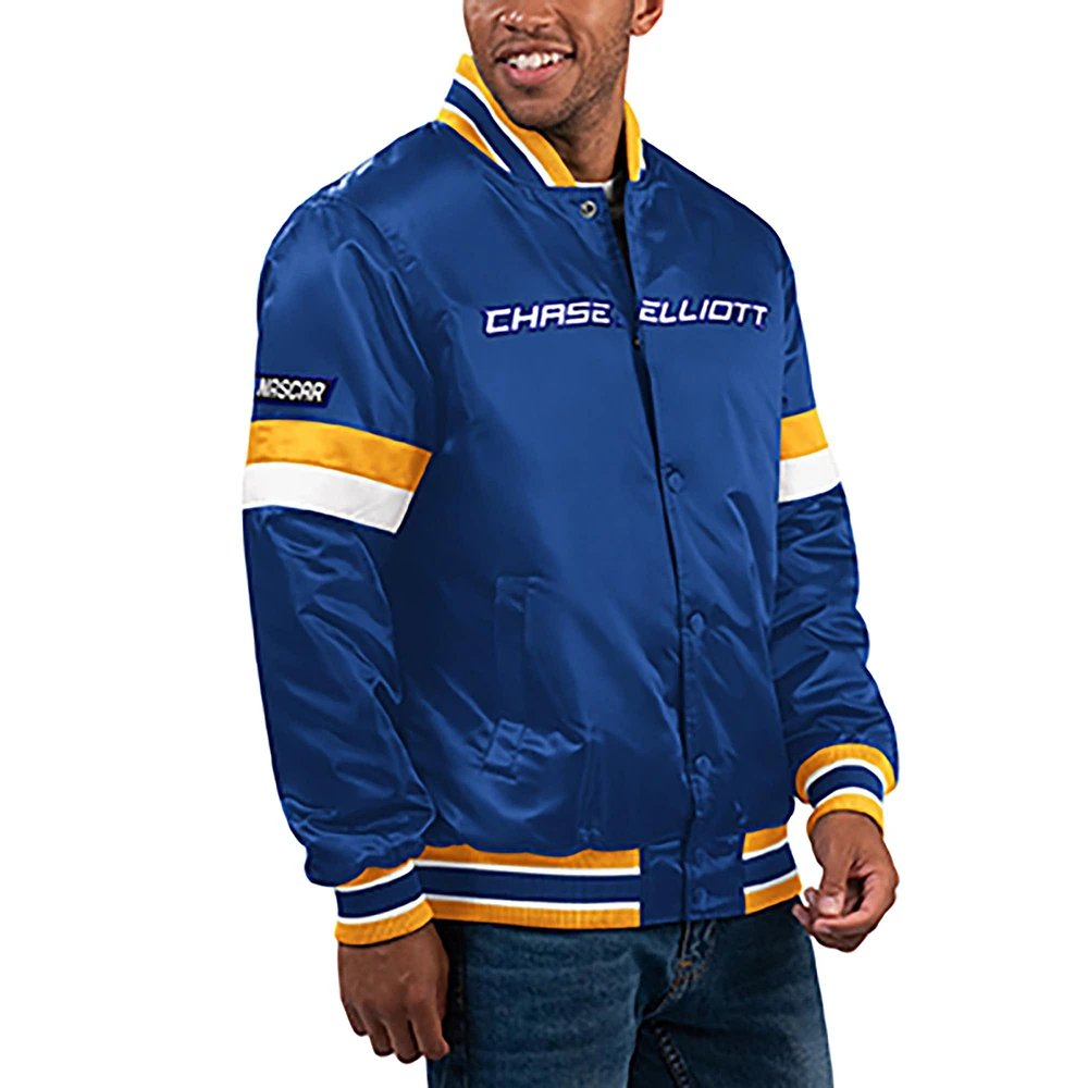 Veste universitaire à bouton-pression Starter Royal Chase Elliott Home Game pour hommes