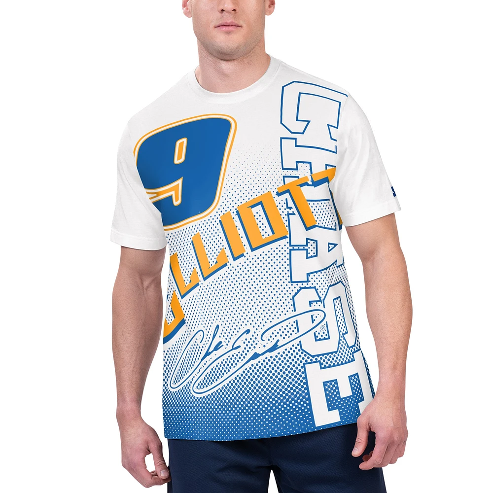 Men's Starter White Chase Elliott Extreme Lineman Graphic T-Shirt