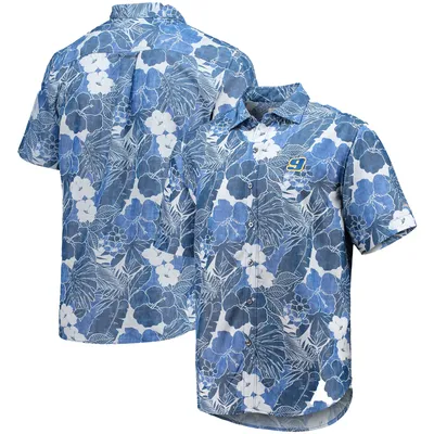 Chase Elliott Tommy Bahama Coconut Point Playa Flora Camp Button-Up Shirt - Blue