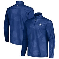 Veste à demi-zip Tommy Bahama bleue Chase Elliott Delray Frond IslandZone pour hommes