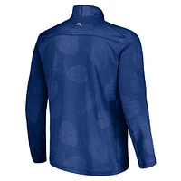 Veste à demi-zip Tommy Bahama bleue Chase Elliott Delray Frond IslandZone pour hommes