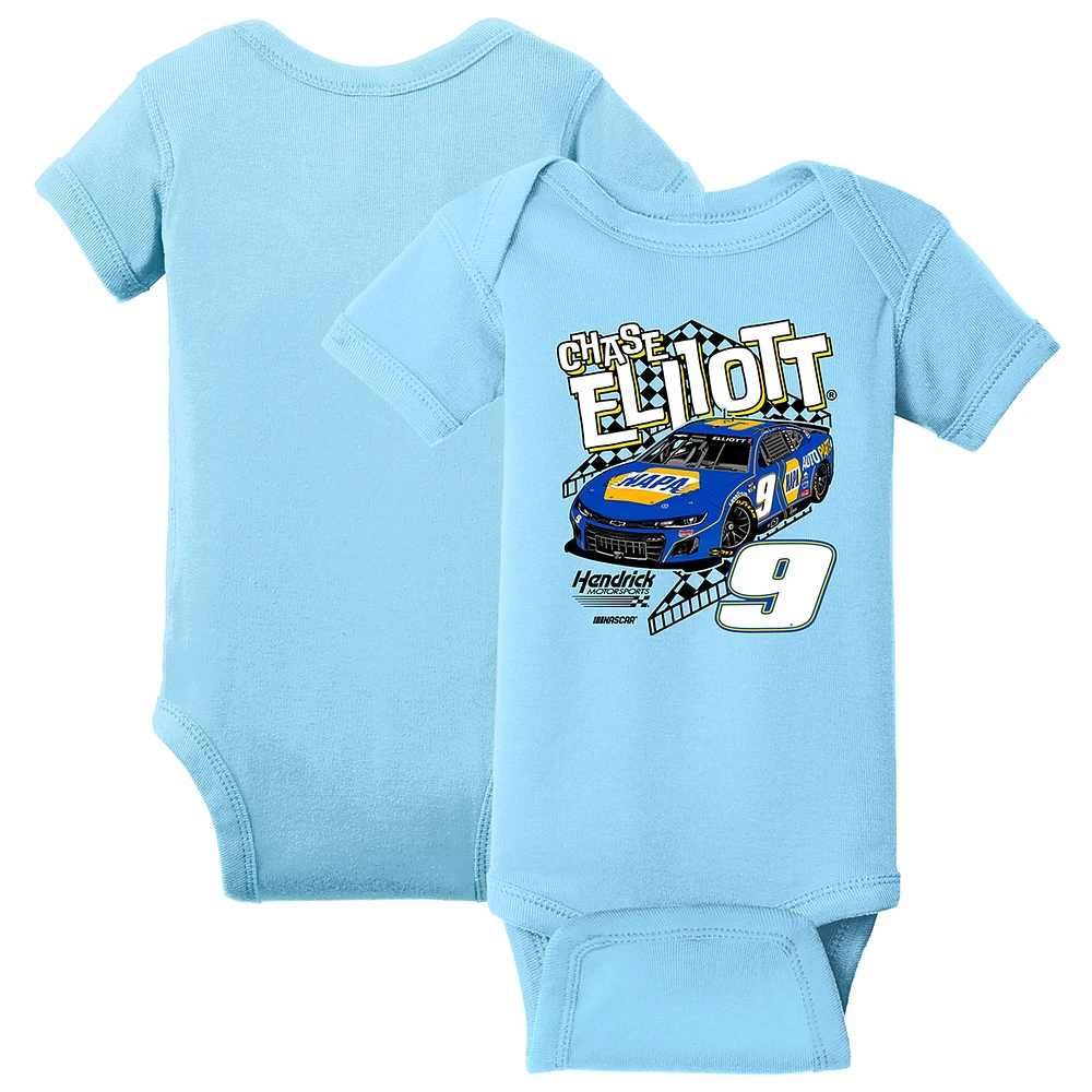 Newborn & Infant Hendrick Motorsports Team Collection Light Blue Chase Elliott Car Bodysuit