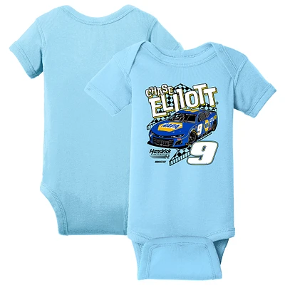 Newborn & Infant Hendrick Motorsports Team Collection  Light Blue Chase Elliott Car Bodysuit