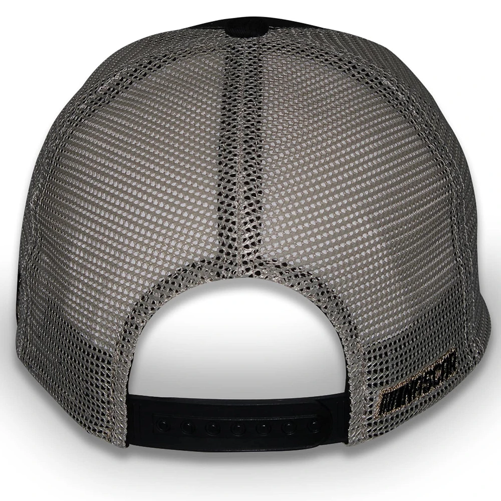 Unisex Checkered Flag Sports Black Chase Elliott  Flag Trucker Adjustable Hat
