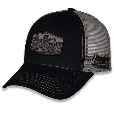 Unisex Checkered Flag Sports Black Chase Elliott  Flag Trucker Adjustable Hat