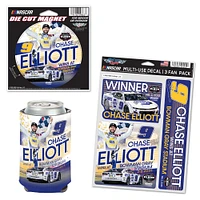 Pack de fans en trois pièces WinCraft Chase Elliott 2025 Cook Out Clash at Bowman Gray Race pour les gagnants