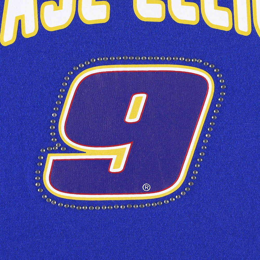 Women's G-III 4Her by Carl Banks Royal/Yellow Chase Elliott Box Score T-Shirt