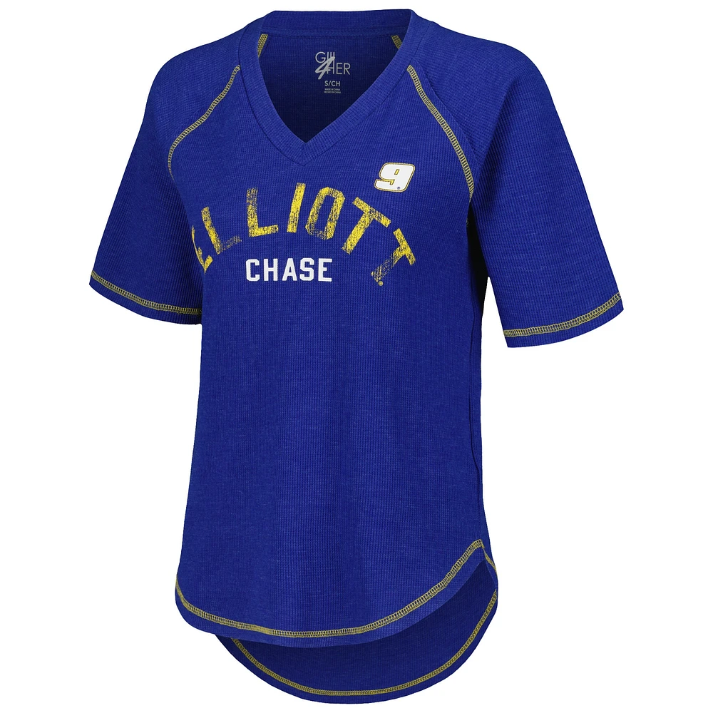 Haut raglan thermique tri-mélange G-III 4Her par Carl Banks Royal Chase Elliott Ball pour femmes