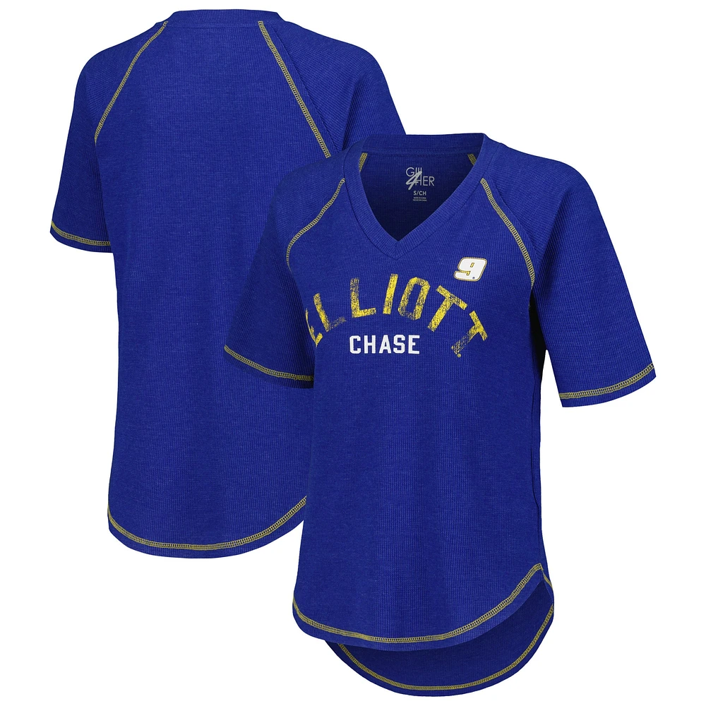 Haut raglan thermique tri-mélange G-III 4Her par Carl Banks Royal Chase Elliott Ball pour femmes