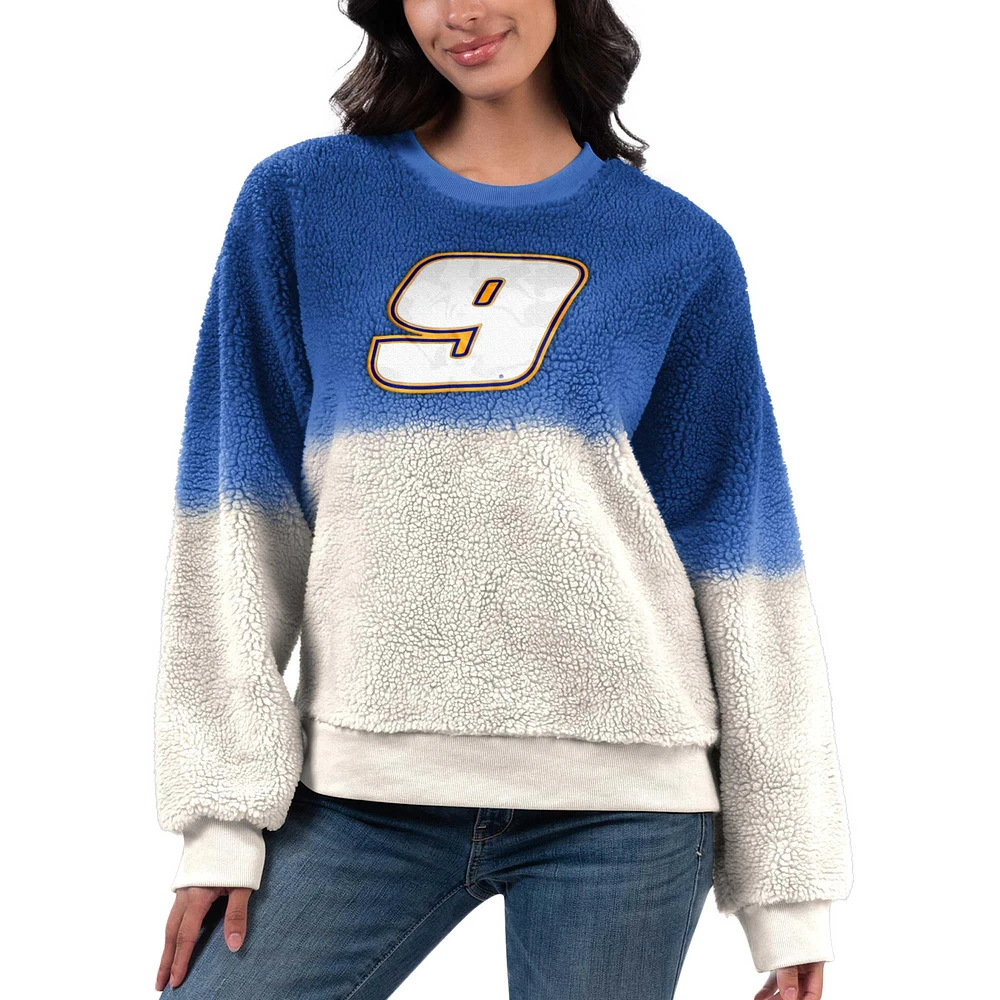 Women's G-III 4Her by Carl Banks Royal Chase Elliott Double Score Sherpa Sweatshirt