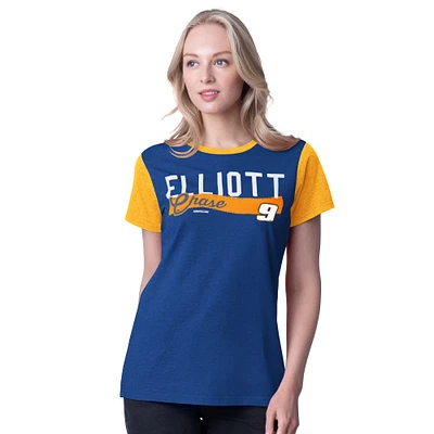 T-shirt à blocs de couleurs G-III 4Her par Carl Banks Royal Chase Elliott Racer pour femme