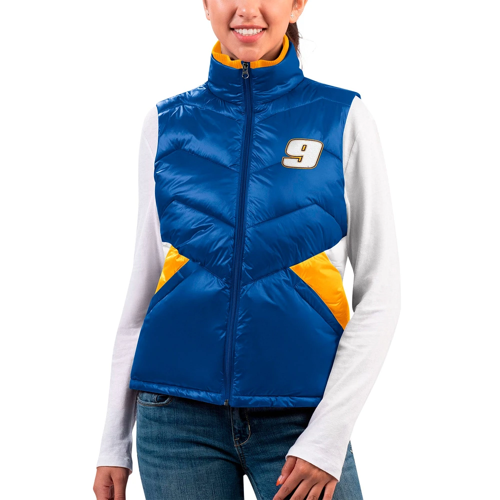 Women's G-III 4Her by Carl Banks Royal Chase Elliott Versatile Full-Zip Puffer Vest