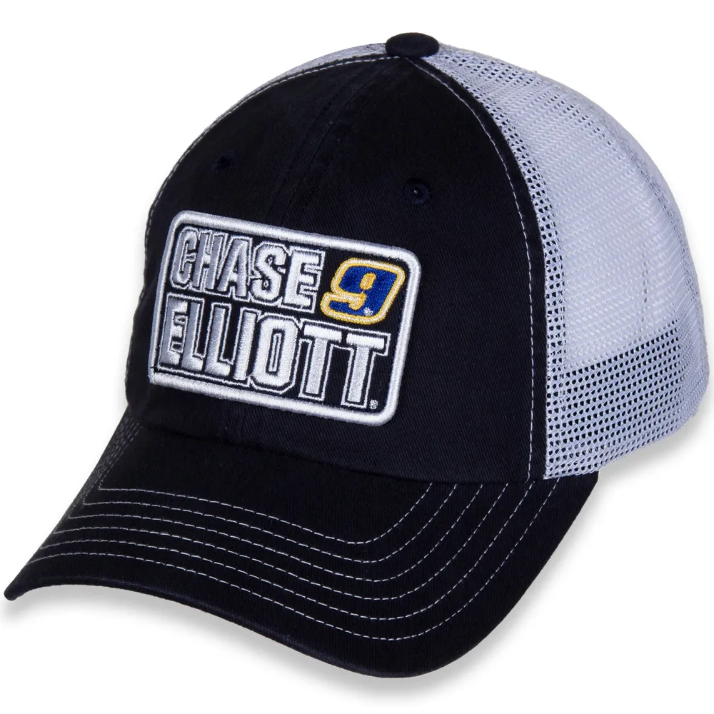 Casquette réglable pour femme Hendrick Motorsports Team Collection noir/blanc Chase Elliott avec nom et numéro