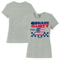 Women's Hendrick Motorsports Team Collection Heather Gray Chase Elliott Name & Number Scoop Neck T-Shirt