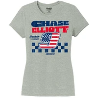 Women's Hendrick Motorsports Team Collection Heather Gray Chase Elliott Name & Number Scoop Neck T-Shirt