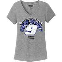 Women's Hendrick Motorsports Team Collection Heather Gray Chase Elliott Name & Number V-Neck T-Shirt