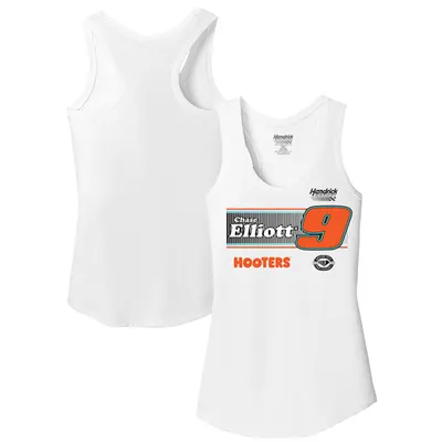 Chase Elliott Hendrick Motorsports Team Collection Women's 2023 Hooters Racerback Tank Top - White