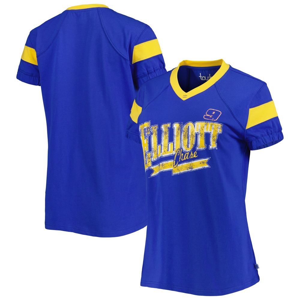 Women's Touch Royal Chase Elliott Pre-Game V-Neck T-Shirt