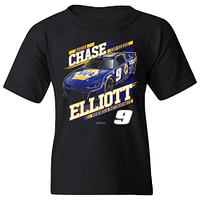 T-shirt noir pour jeunes de la collection Hendrick Motorsports Team, Chase Elliott NAPA Car
