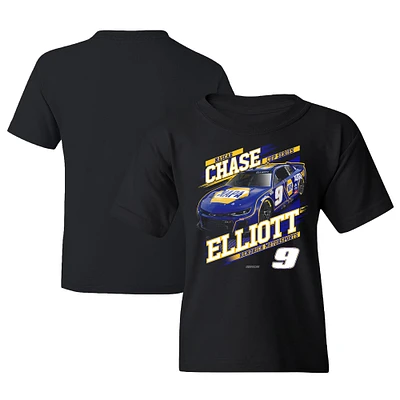 T-shirt noir pour jeunes de la collection Hendrick Motorsports Team, Chase Elliott NAPA Car